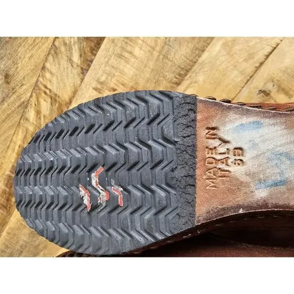 MICHAEL KORS Suede Leather Clogs Slip-On Wooden Studded Made In Italy 8B - Picture 6 of 9